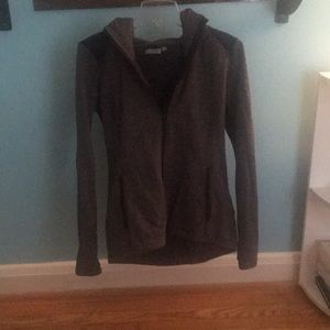 Athleta dark grey and black womens hoodie fleece